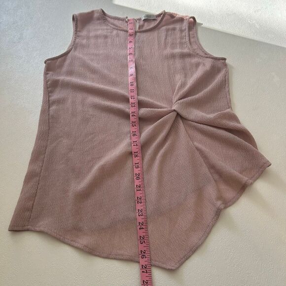 YaYa & Co. Textured Dusty Rose Sleeveless Blouse Women’s Top - Picture 6 of 7